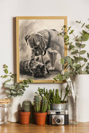 Affiche Animaux Fusain personnalisee