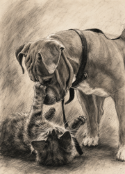 Affiche Animaux Fusain personnalisee - apercu