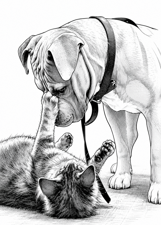 Manga Animals Poster