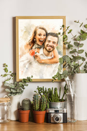Affiche Couple Aquarelle personnalisee