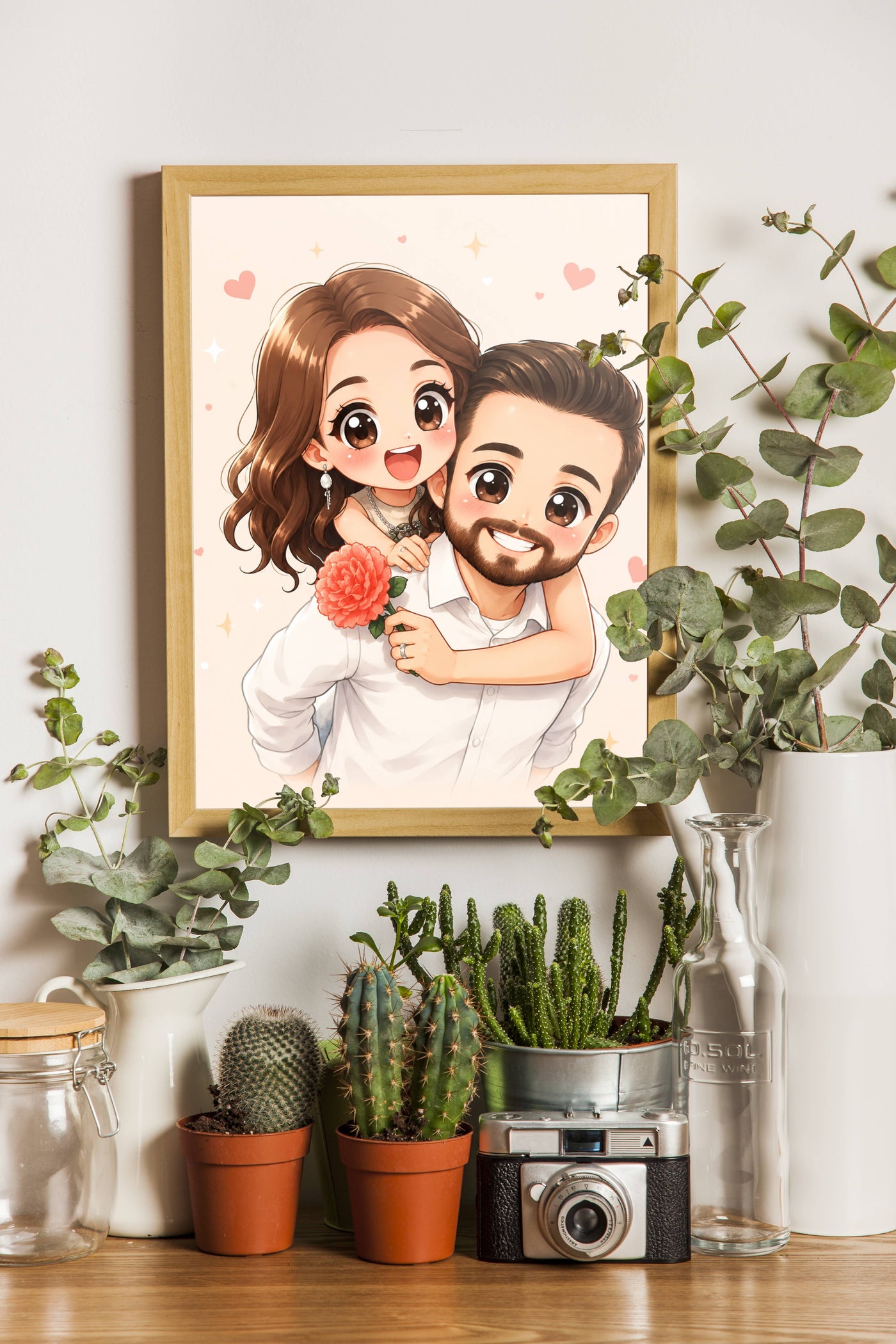 Affiche Couple Chibi personnalisee