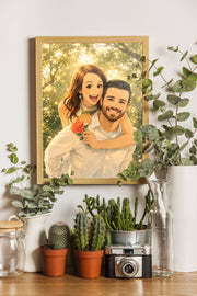 Affiche Couple Dessin Japonais personnalisee