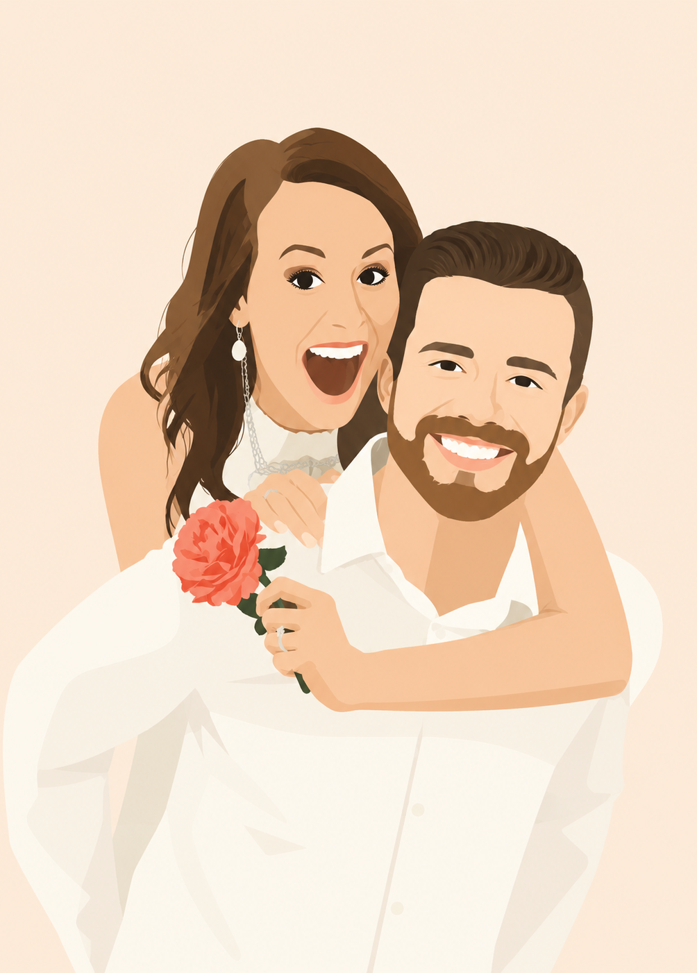 Affiche Couple Flat Design personnalisee - apercu