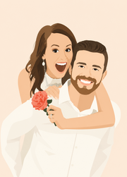 Affiche Couple Flat Design personnalisee - apercu