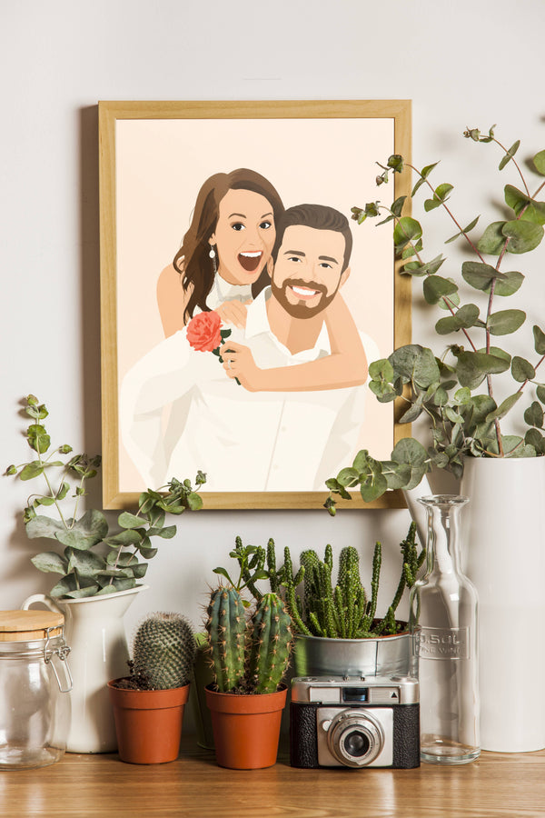 Affiche Couple Flat Design personnalisee