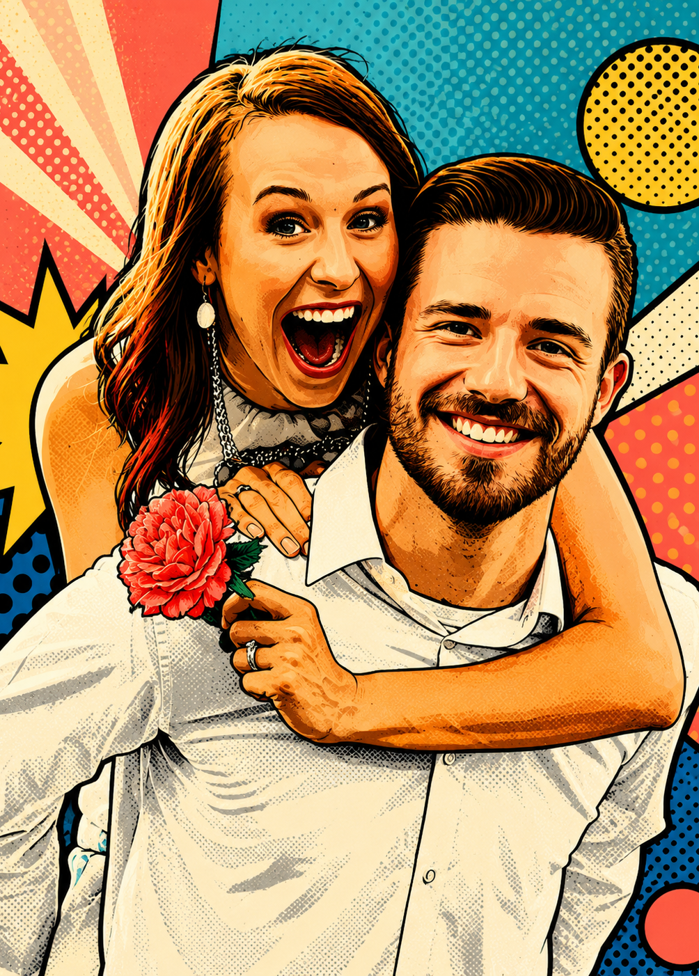 Affiche Couple Pop art personnalisee - apercu