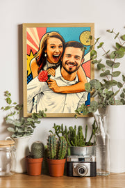 Affiche Couple Pop art personnalisee
