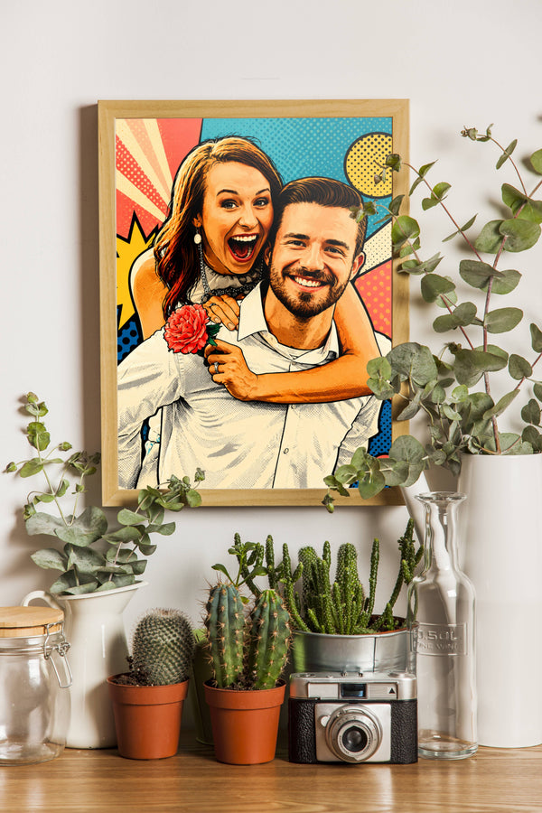 Affiche Couple Pop art personnalisee