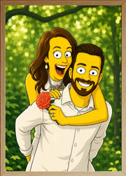 Affiche Couple Dessin - Personnage jaune - aperçu