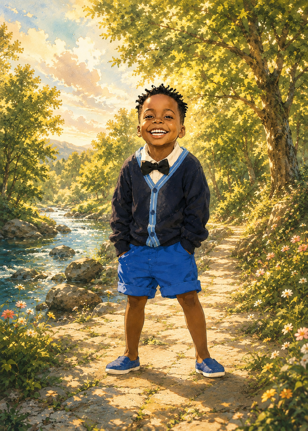 Affiche Enfant Dessin Japonais personnalisee - apercu