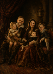 Affiche Famille Baroque personnalisee - apercu