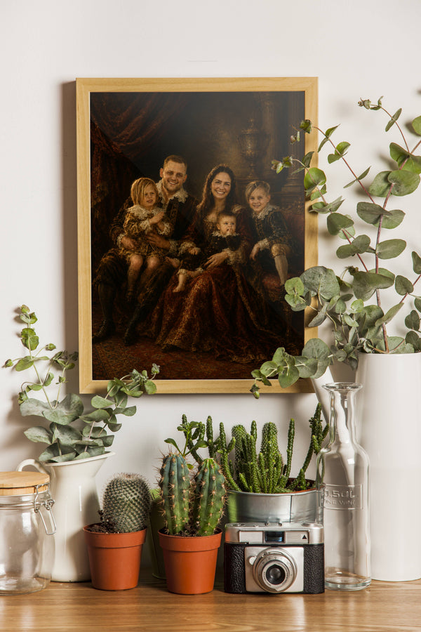 Affiche Famille Baroque personnalisee