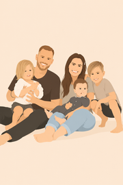 Affiche Famille Flat Design personnalisee - apercu