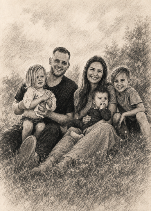Charcoal Family Poster