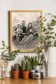 Affiche Famille Fusain personnalisee