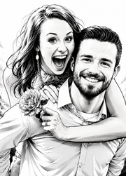 Affiche Couple Manga personnalisee - apercu