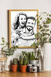 Affiche Couple Manga personnalisee