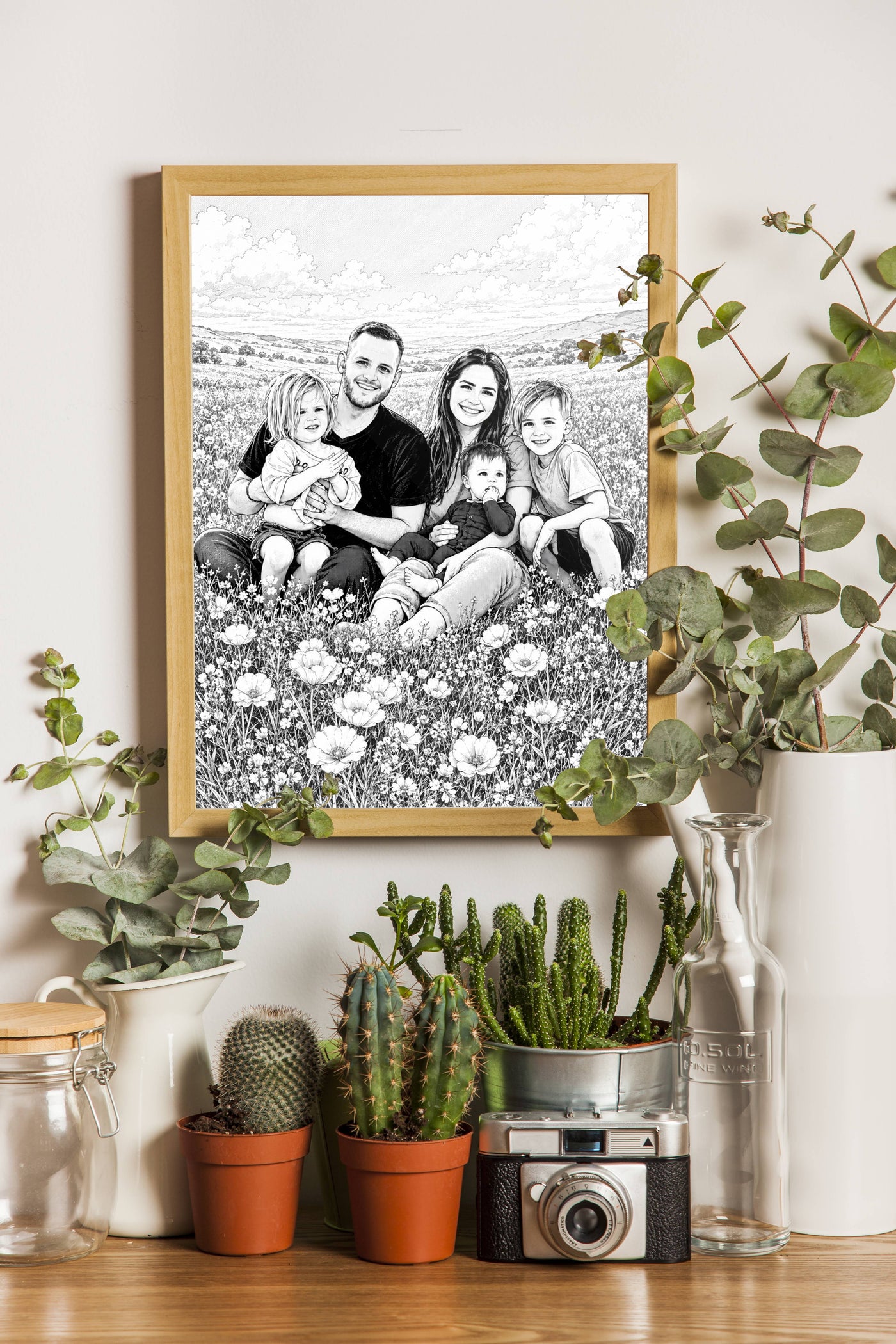 Affiche Famille Manga personnalisee