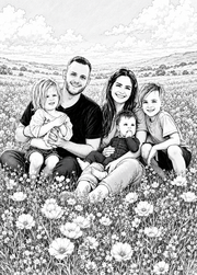 Affiche Famille Manga personnalisee - apercu