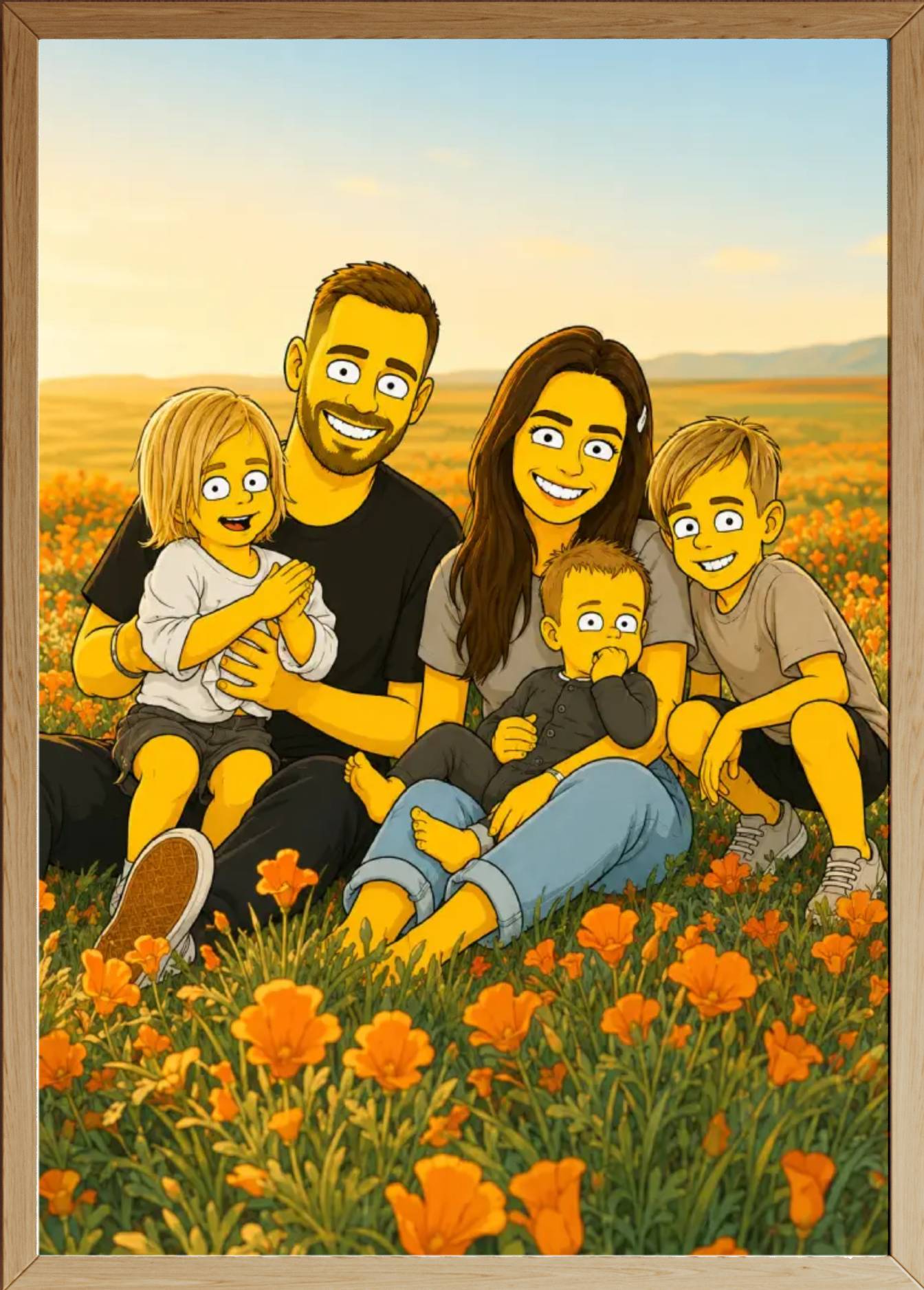 Affiche Famille Dessin - Personnage jaune - aperçu