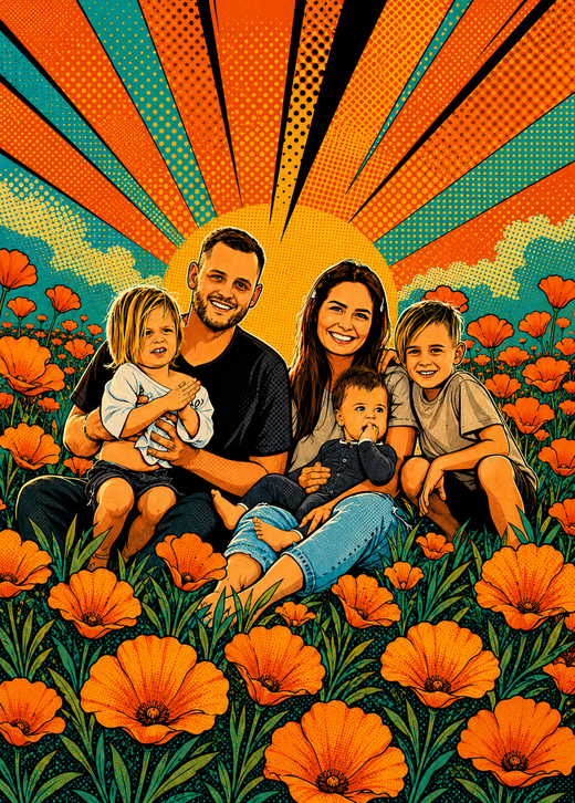 Affiche Famille Pop art