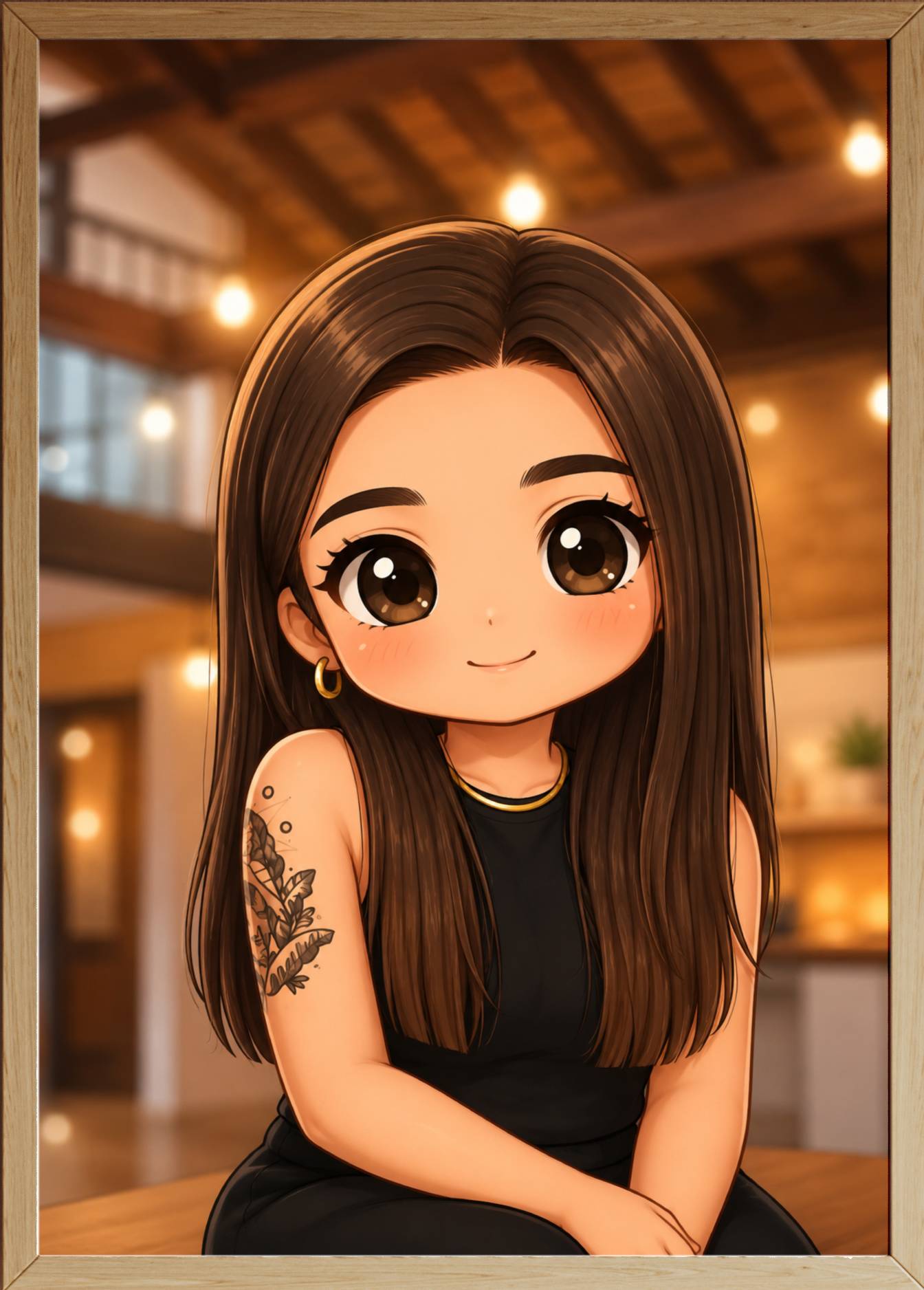 Affiche maman Chibi personnalisee - apercu