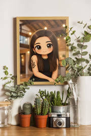 Affiche maman Chibi personnalisee