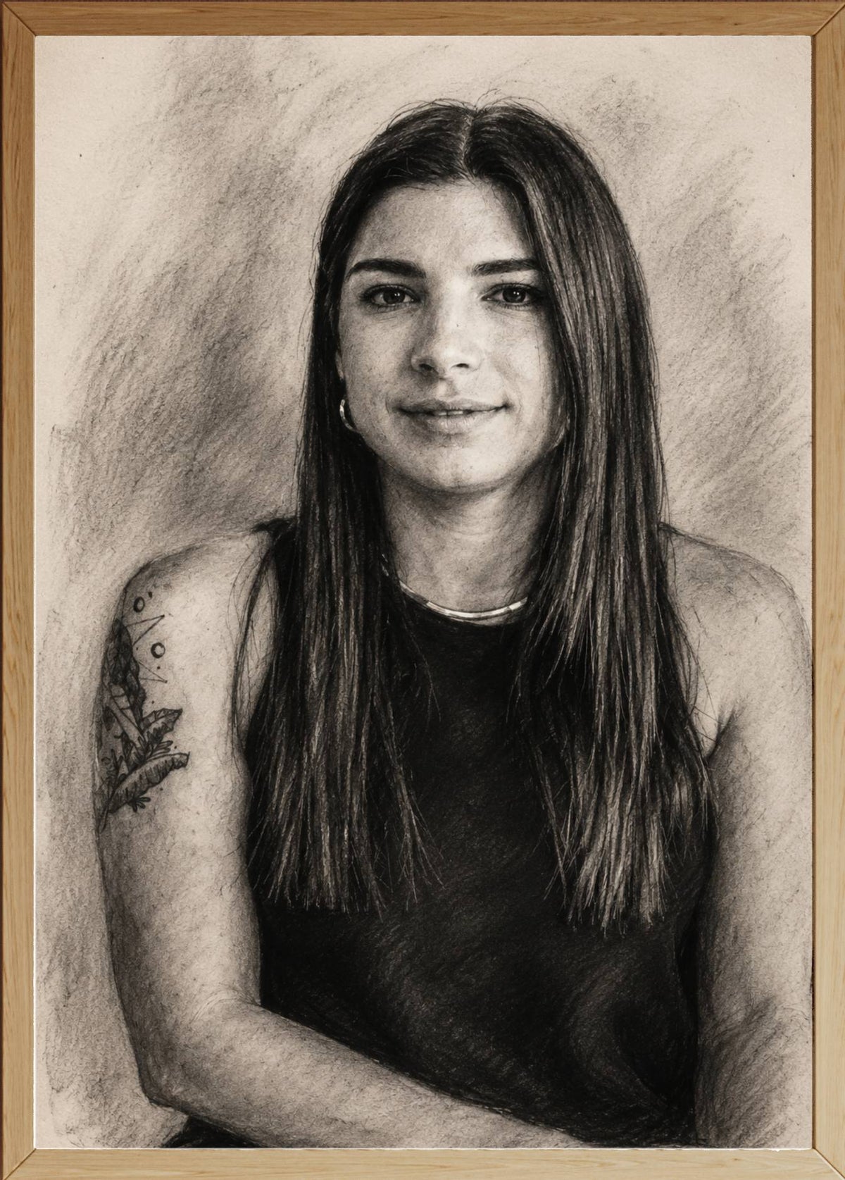 Woman charcoal frame