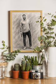 Affiche Homme Fusain personnalisee