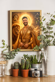 Affiche Homme Zodiac Lion personnalisée - décor
