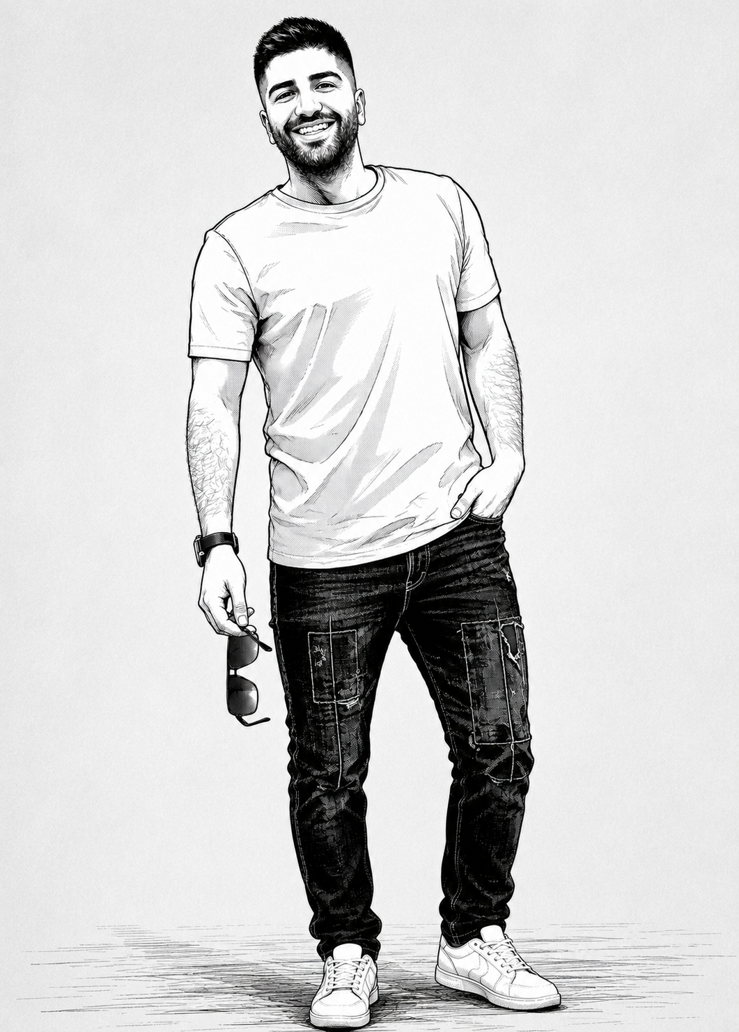 Affiche Homme Manga personnalisee - apercu