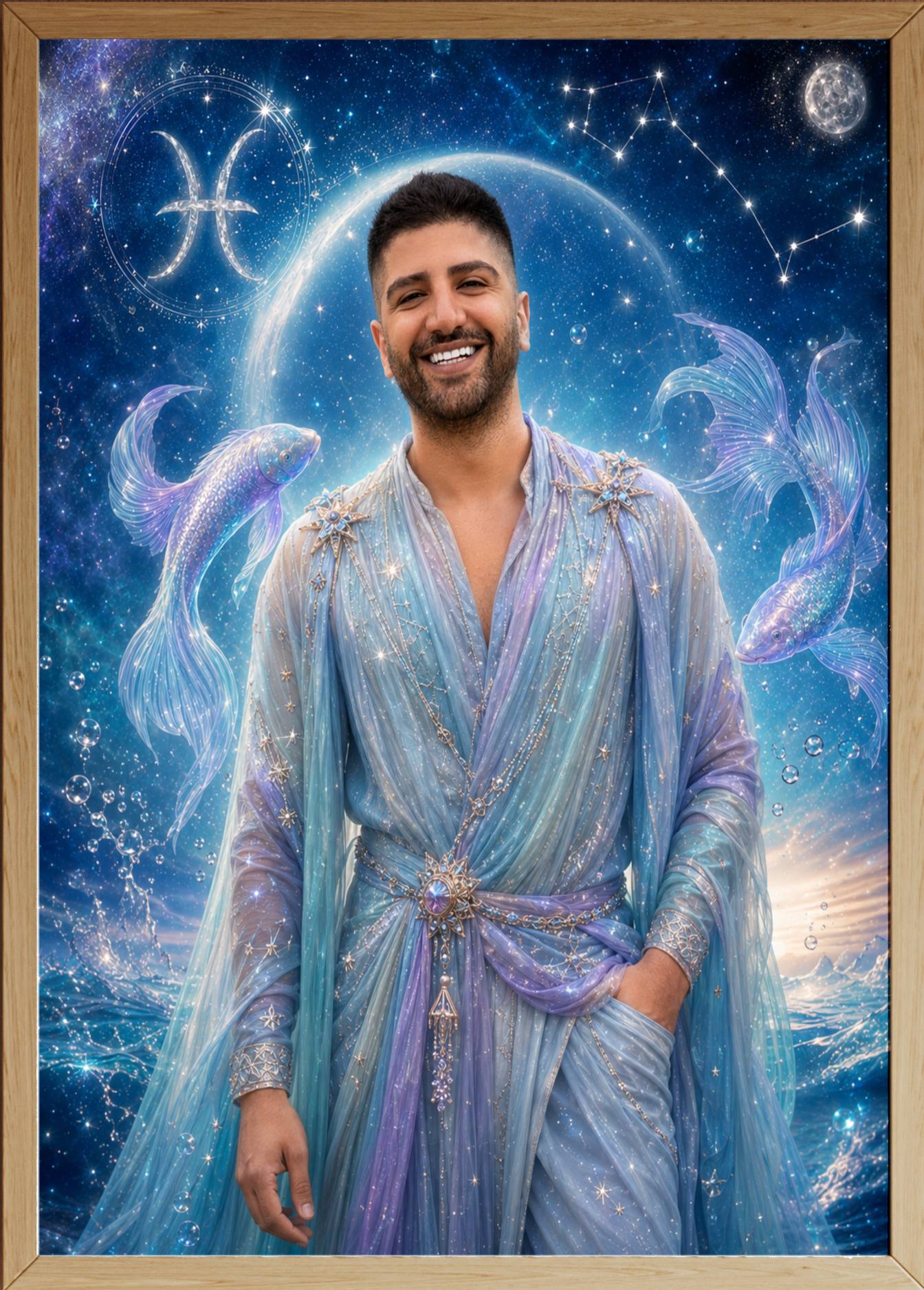 Affiche Homme Zodiac Poissons personnalisée - aperçu