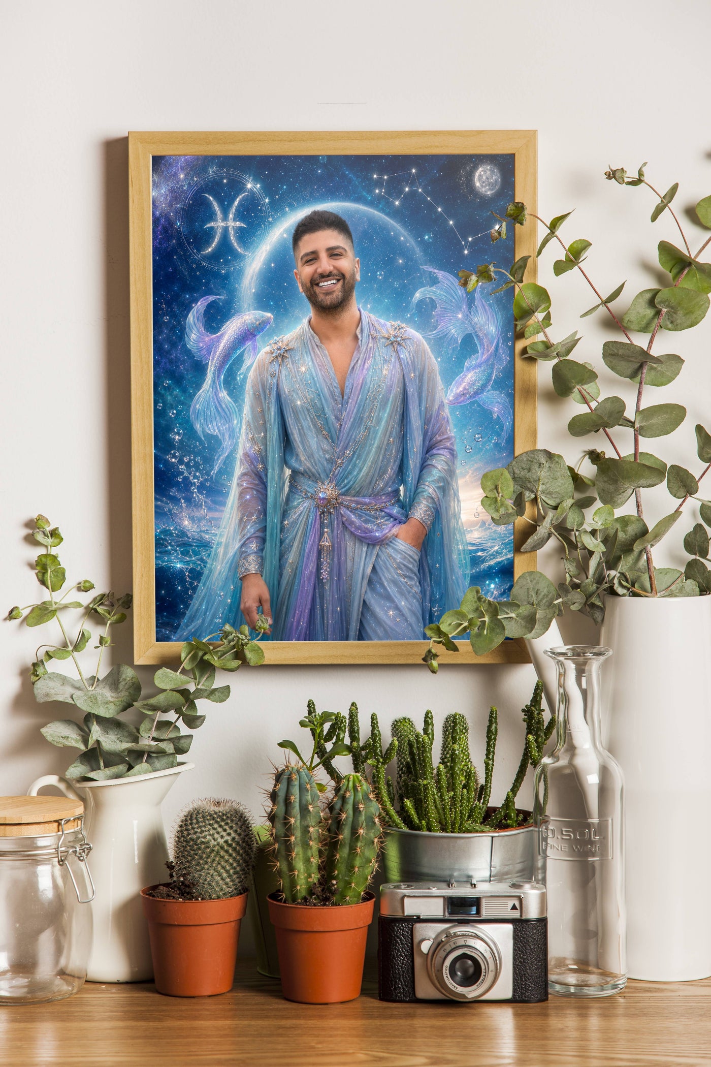 Affiche Homme Zodiac Poissons personnalisée - décor