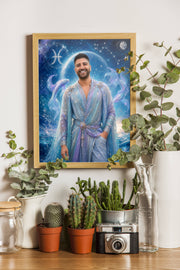 Affiche Homme Zodiac Poissons personnalisée - décor