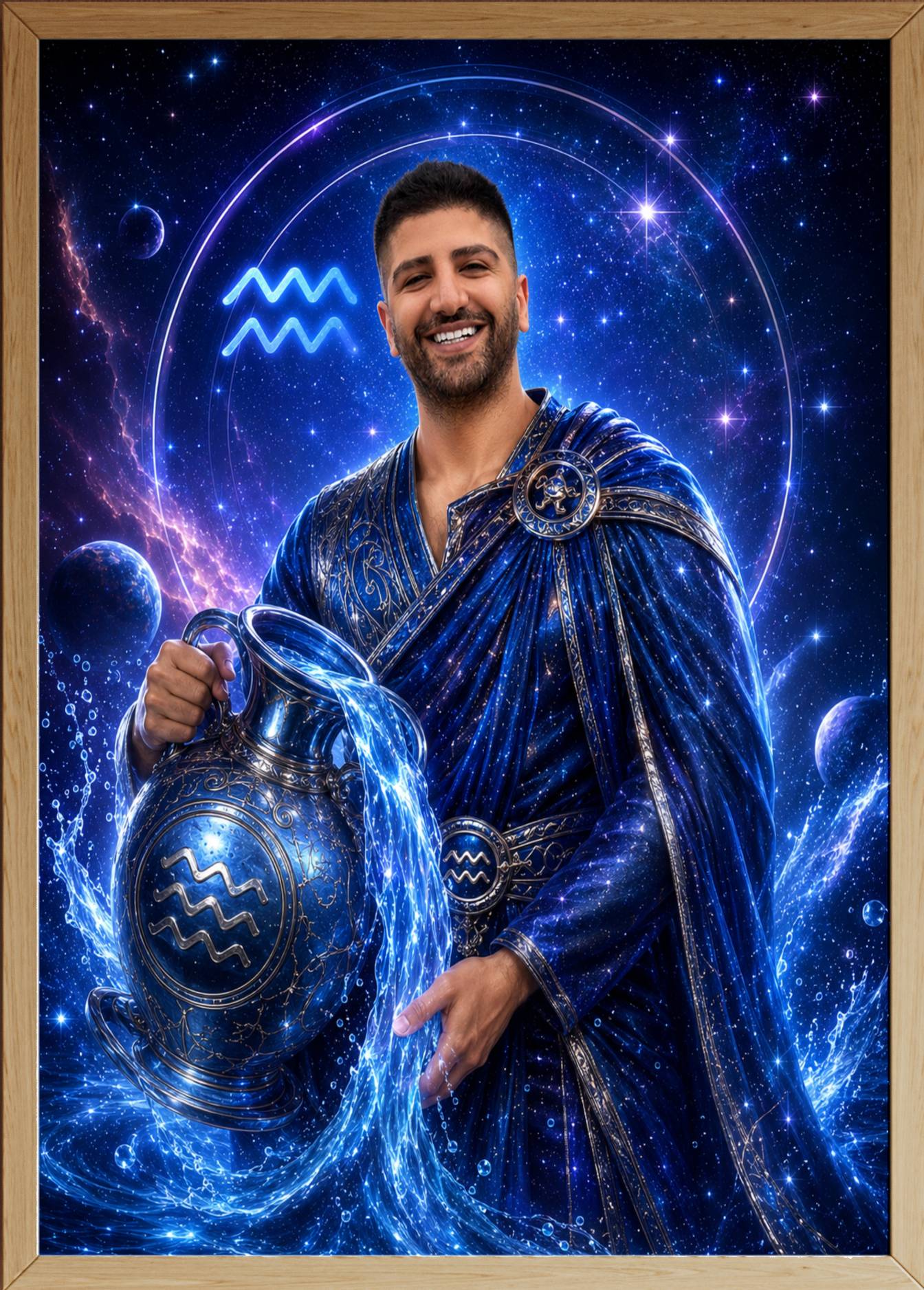 Affiche Homme Zodiac Verseau personnalisée - aperçu