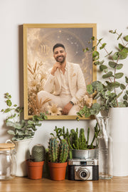 Affiche Homme Zodiac Vierge personnalisée - décor