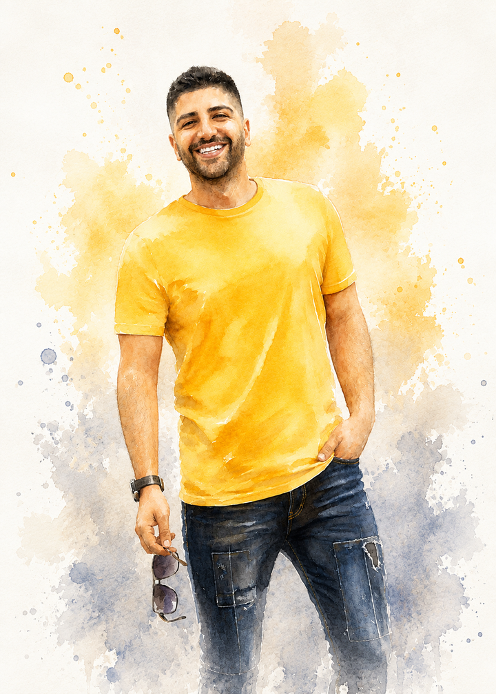 Affiche Homme Aquarelle