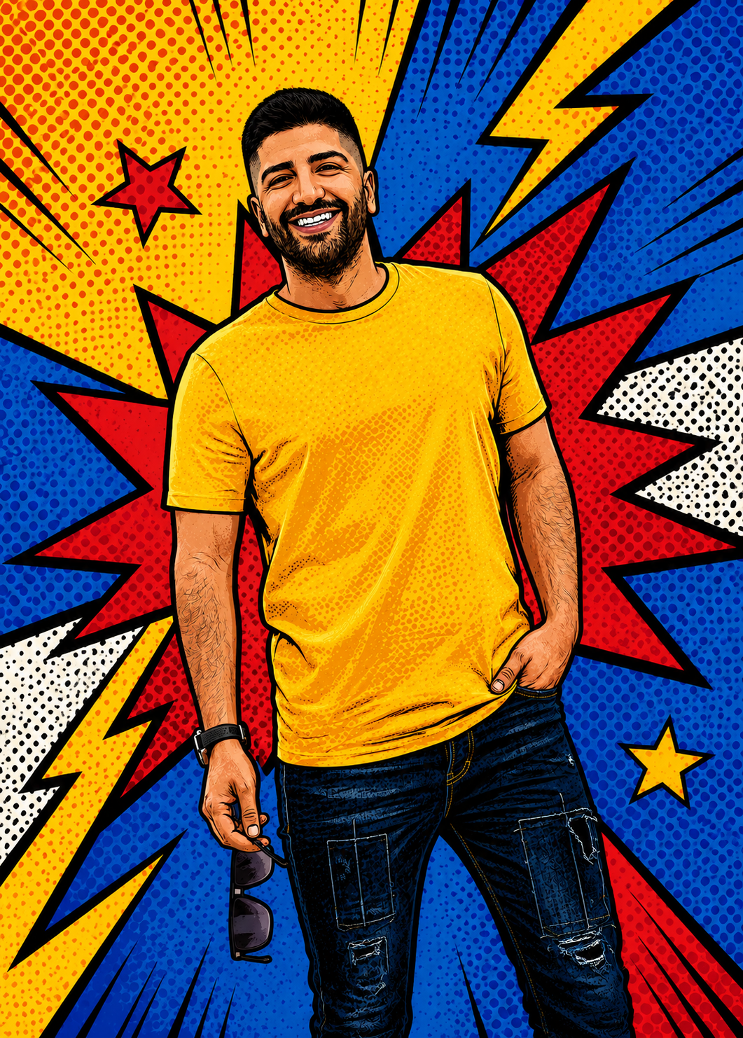 Affiche Homme Pop art personnalisee - apercu