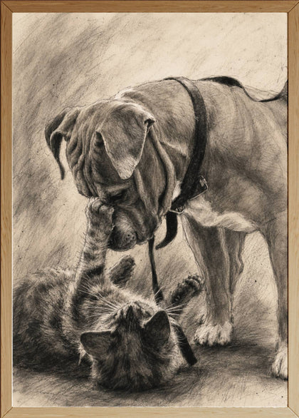 Affiche Animaux Fusain