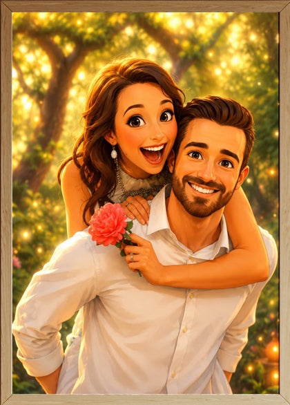 Affiche Couple Dessin féérique