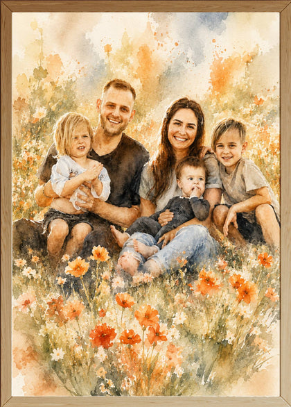 Family Watercolour Poster