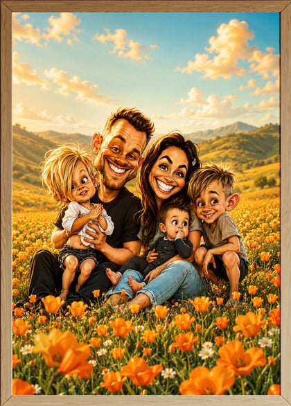 Family Caricature Poster