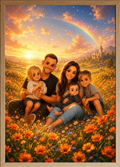 Fairytale Family Drawing Poster
