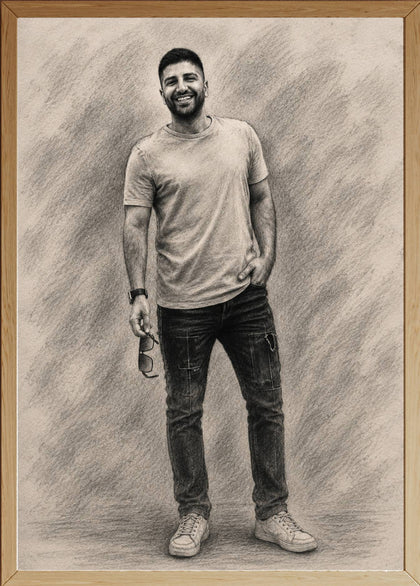 Affiche Homme Fusain